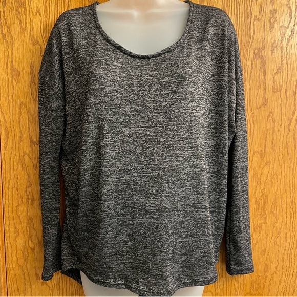 STREETWEAR SOCIETY WOMEN’S HEATHER BLACK LONG SLEEVE TOP SIZE MEDIUM - Picture 6 of 8